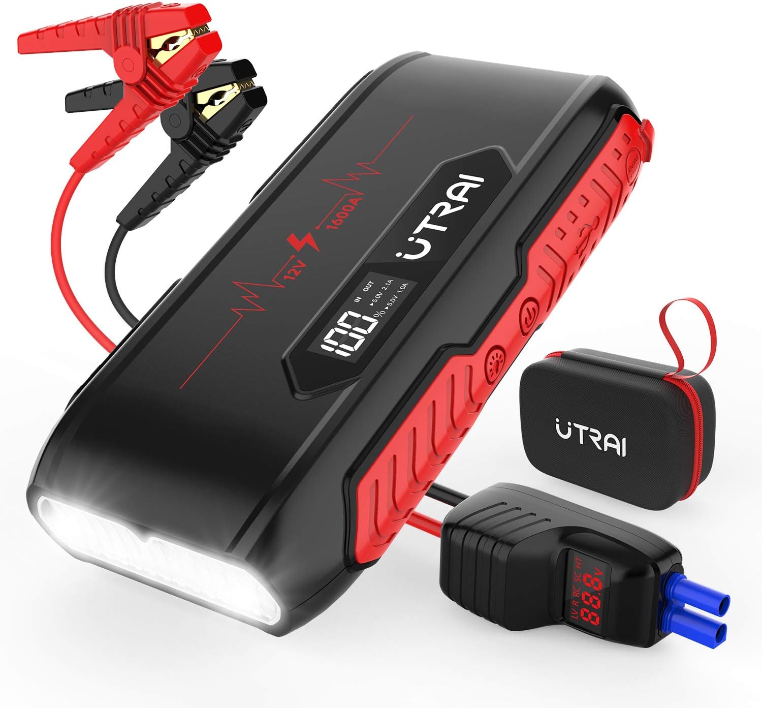 Jstar 3 20000mAh 1600A Jump Starter LCD Ekranlı Taşınabilir Akü Takviye Cihazı ( Çanta + Powerbank + Led Lamba)