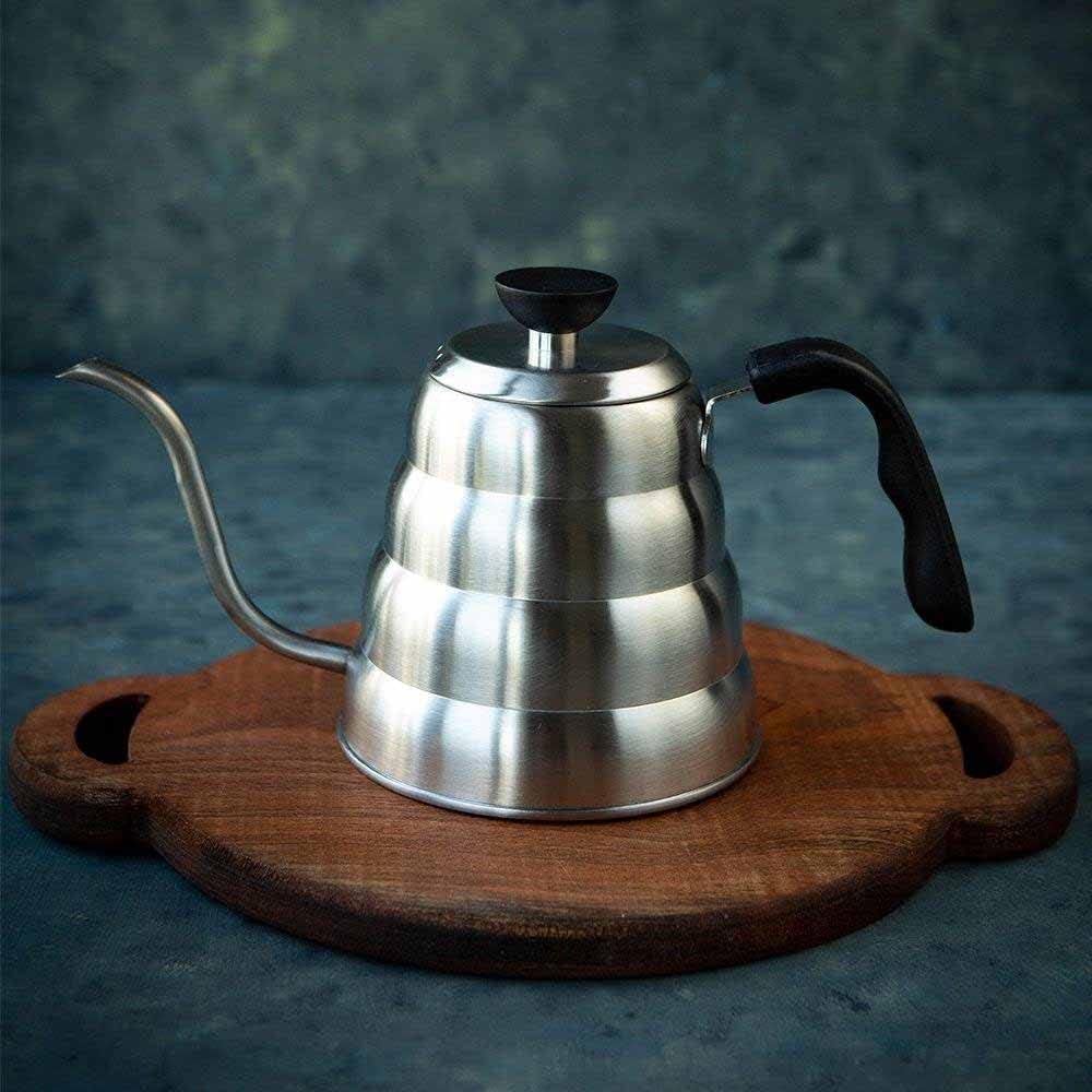 Barista Kahve Gooseneck Kettle - Çelik Kahve Demleme Dripper Kettle - İndüksiyonlu - Paslanmaz Çelik - 1200 ml
