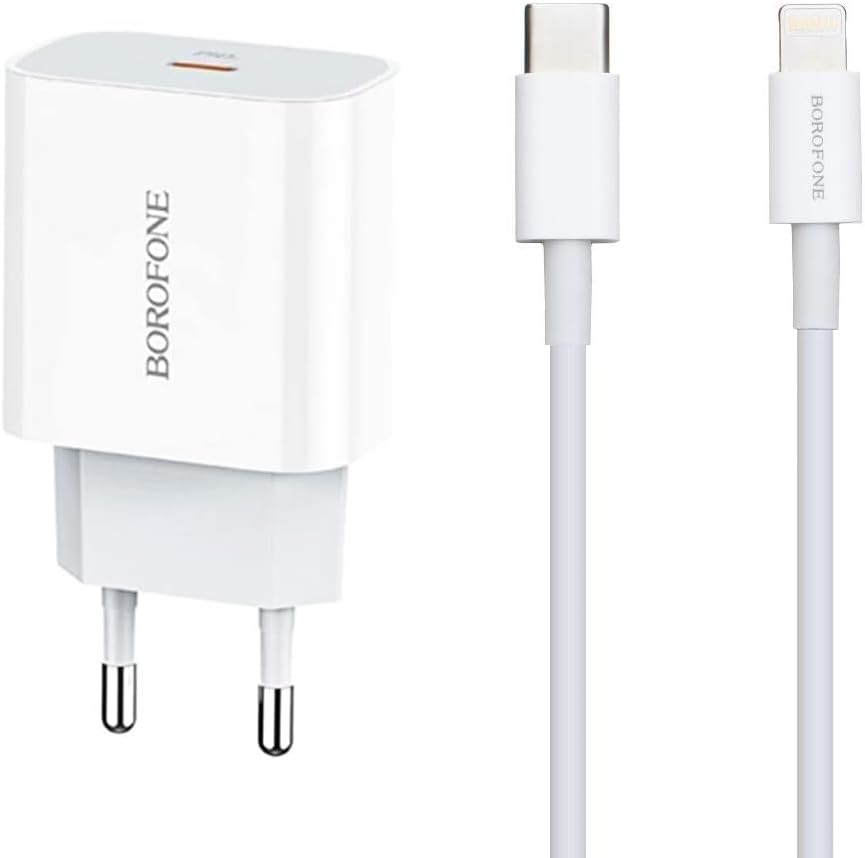20W PD Type-C Hızlı Şarj Adaptörü iPhone 12 13 14 Uyumlu – Akıllı Güç Dağıtımı, Aşırı Akım Koruma, Kompakt Tasarım, Ev ve Ofis Uygun Şarj Başlığı USB C - Lightning Kablo | BA38APlus