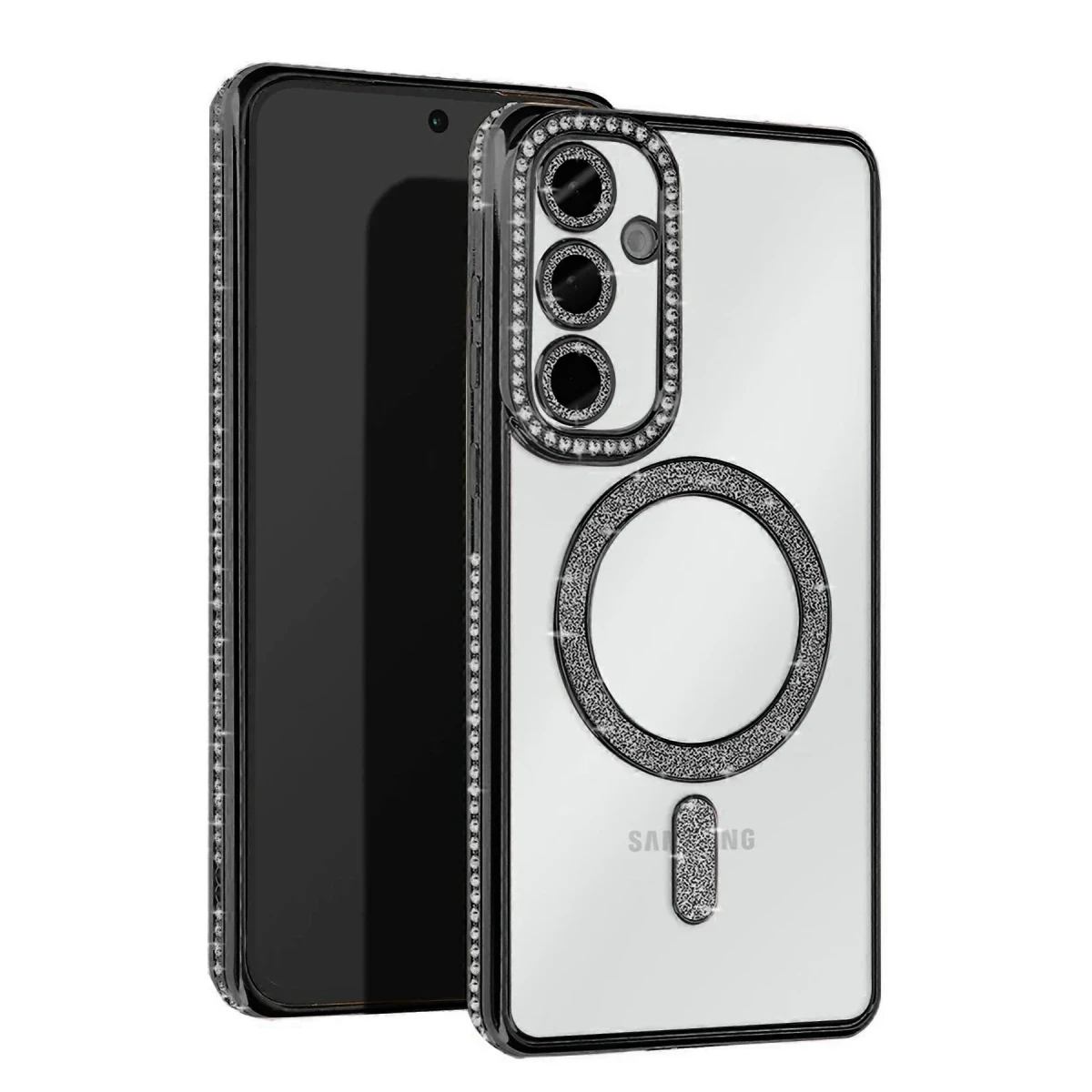 Samsung Galaxy A35 5G Joke Simli Magneticsafe Kılıf - Siyah