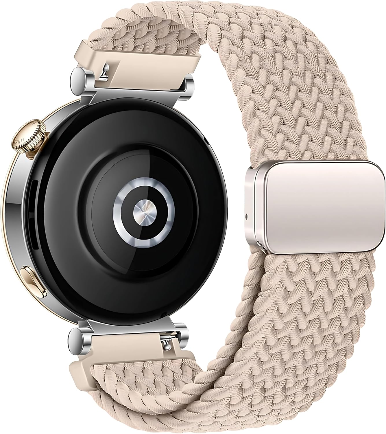 Örgü Loop 18mm Kumaş Kordon Huawei ile Uyumlu GT5 41mm/GT5 Pro 42mm/GT4 41mm için Manyetik Tokalı Terlemeye Karşı Nefes Alabilen Bileğe Göre Ayarlanabilen Elastik Kayış