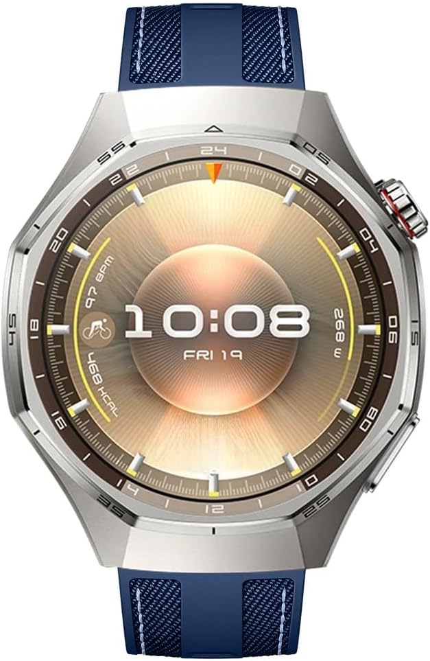 Huawei Watch GT6 Pro 46MM Uyumlu Metal Tokalı Dikiş Detaylı Dokuma Silikon Kordon – Şık, Rahat, Terletmeyen ve Ayarlanabilir Akıllı Saat Kayışı