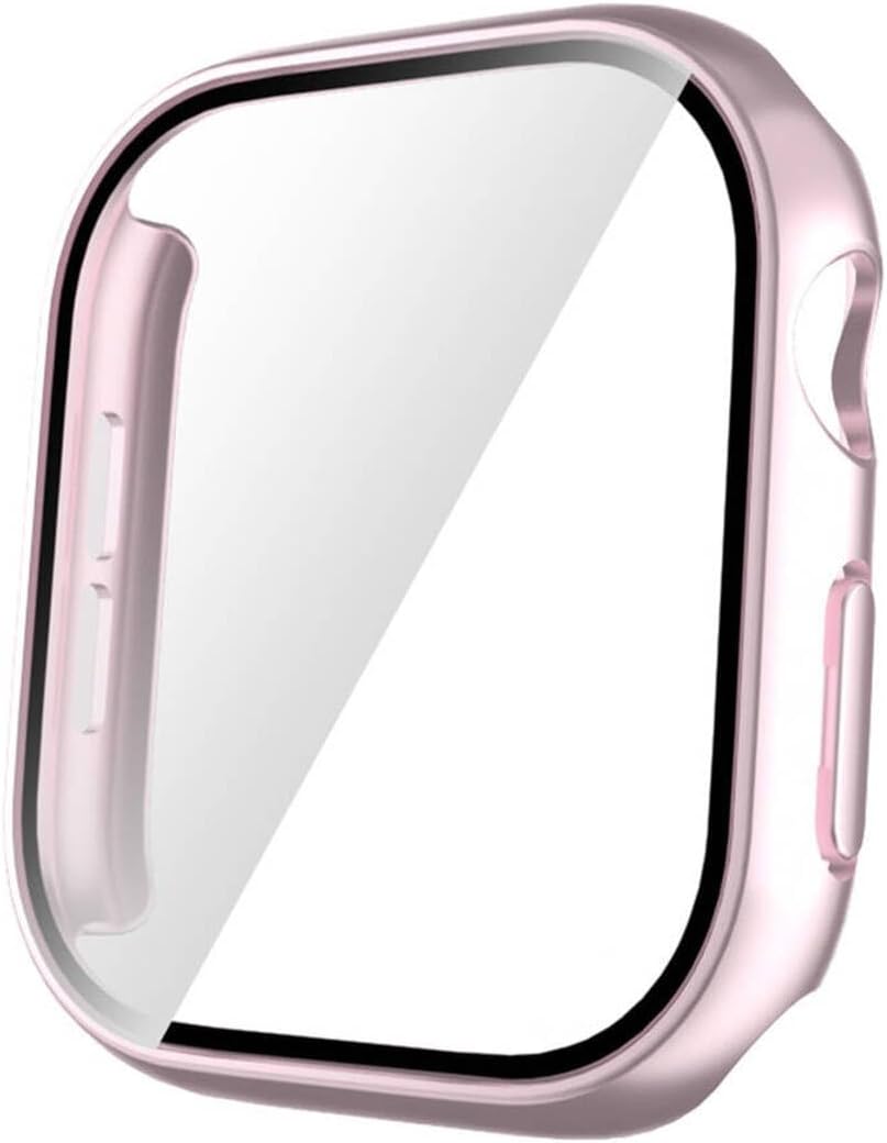Apple ile uyumlu Watch 10/11 Serisi 42mm Sert PC Kasa ve Ekran Koruyucu 35 - Pembe