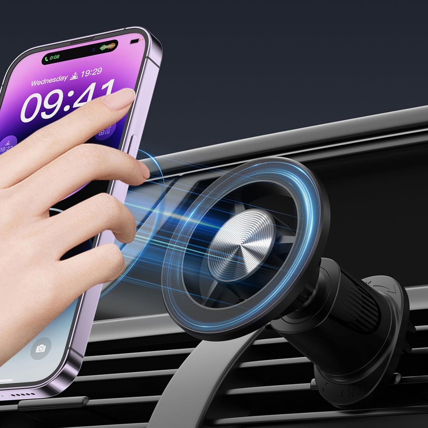 Otomobil Cep Telefonu Tutucu, Titreşim Önleyici Araç Tutucu, iPhone 14/13/12 Serisi ve Tüm Akıllı Telefonlar için, Araç Tutucu, 360° Dönebilir, Mıknatıslı Cep Telefonu Tutucu, Araç zhoppy