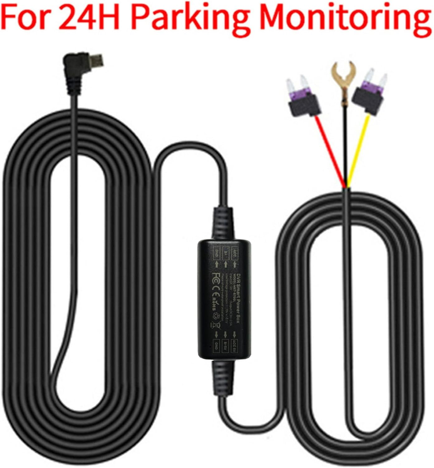 3 Metre Type-C Araba Hardwire Güç Kablosu 12/24V-5V Dönüştürücü – Otomobil Uyumlu Sürekli Güç Kaynağı, Park Modu Destekli Düşük Voltaj Korumalı Gizli Montaj Step-Down Kablo