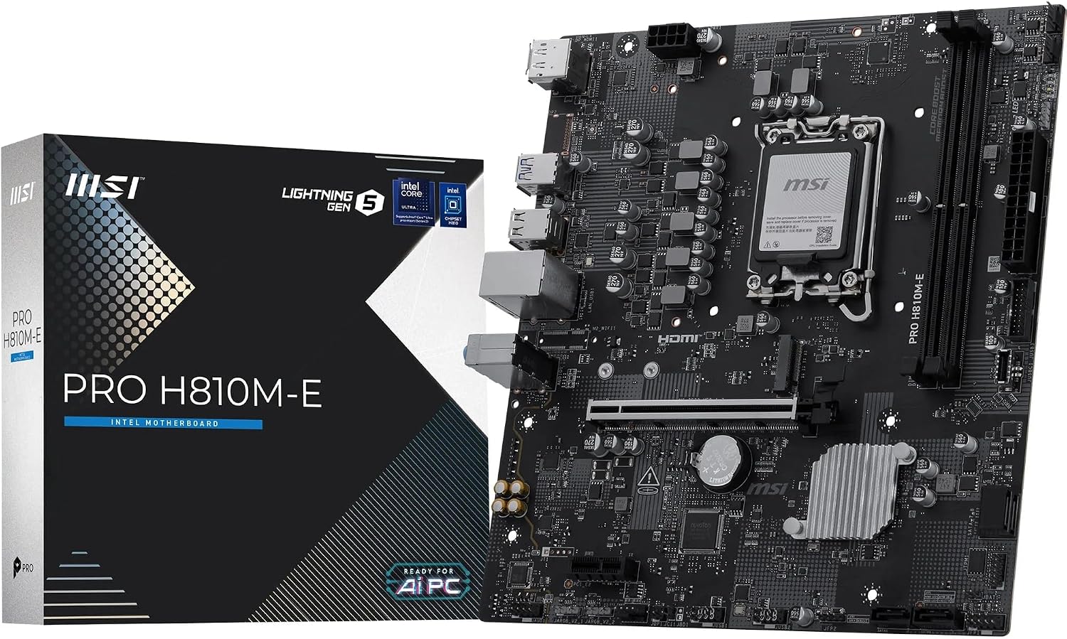 MB PRO H810M-E SOKET 1851 DDR5 6400 MHZ(OC) 1xM.2 USB 5Gbps HDMI DP 2.5G LAN mATX
