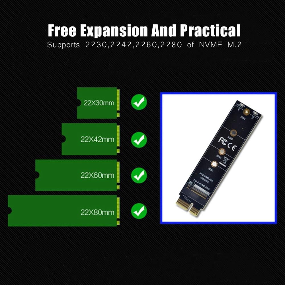 NVME M.2 PCI-E3.0 1X Genişletme Adaptör Kartı Yüksek Hızlı M Anahtar NGFF Dönüştürücü Kart Modülü Samsung PM961, 960EVO, SM961, PM951, SM951, Intel 600P, LITE-ON T10 NVME Protokolü M.2 için