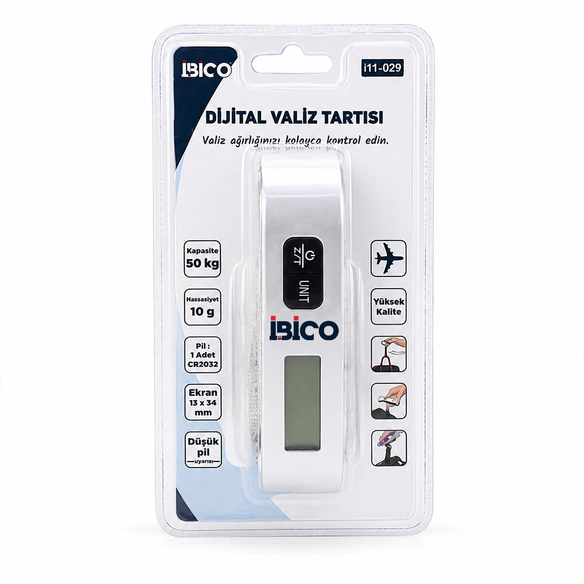 Valiz Model Dijital Valiz Terazi Tartı Kantar Pilli MAX=50KG Hasassiyet = 10GR İ11-029