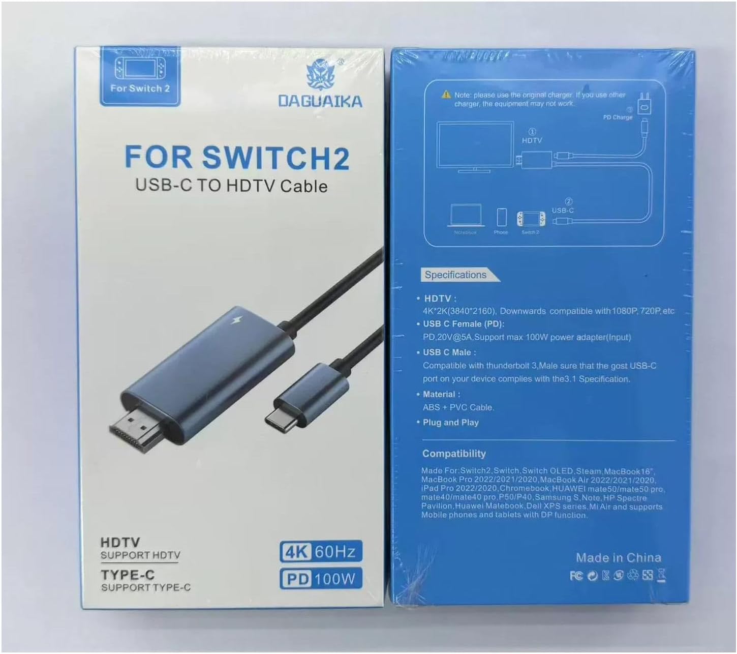 Cr36 Switch 2 için Görüntü Aktarıcı Adaptör Çevirici Type-C 3.1'den HDMI HDTV 4K 60Hz PD 100W Şarj 2 Metre Kablo Thunderbolt 3 Uyumlu