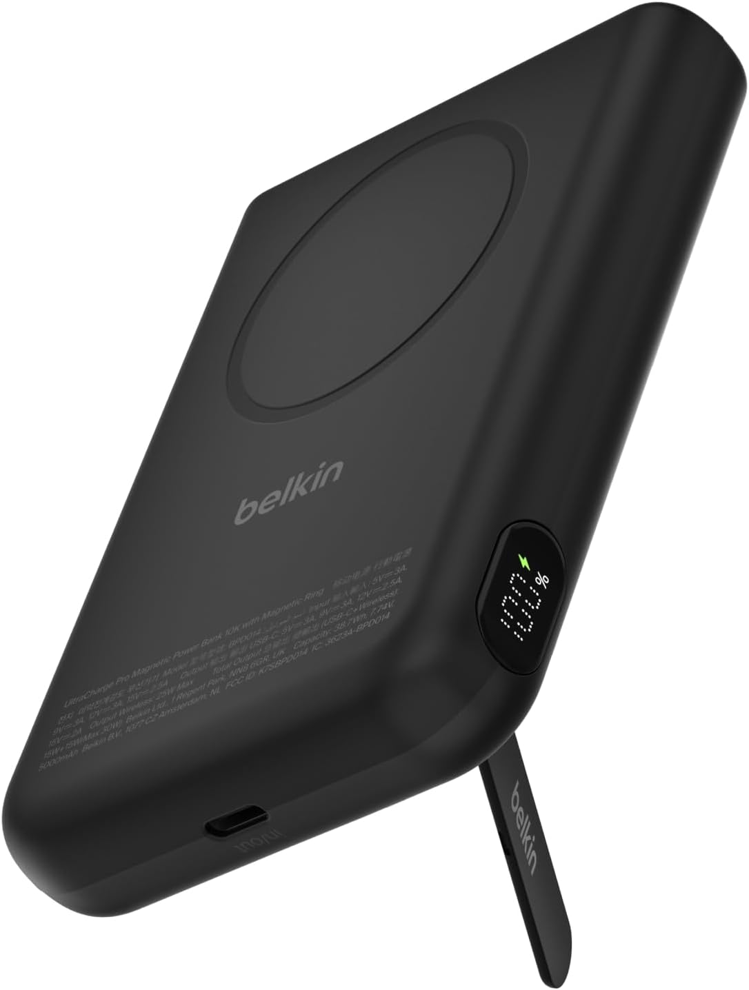 UltraCharge Pro 5000 mAh Manyetik Stantlı Power Bank, 25 W - Siyah