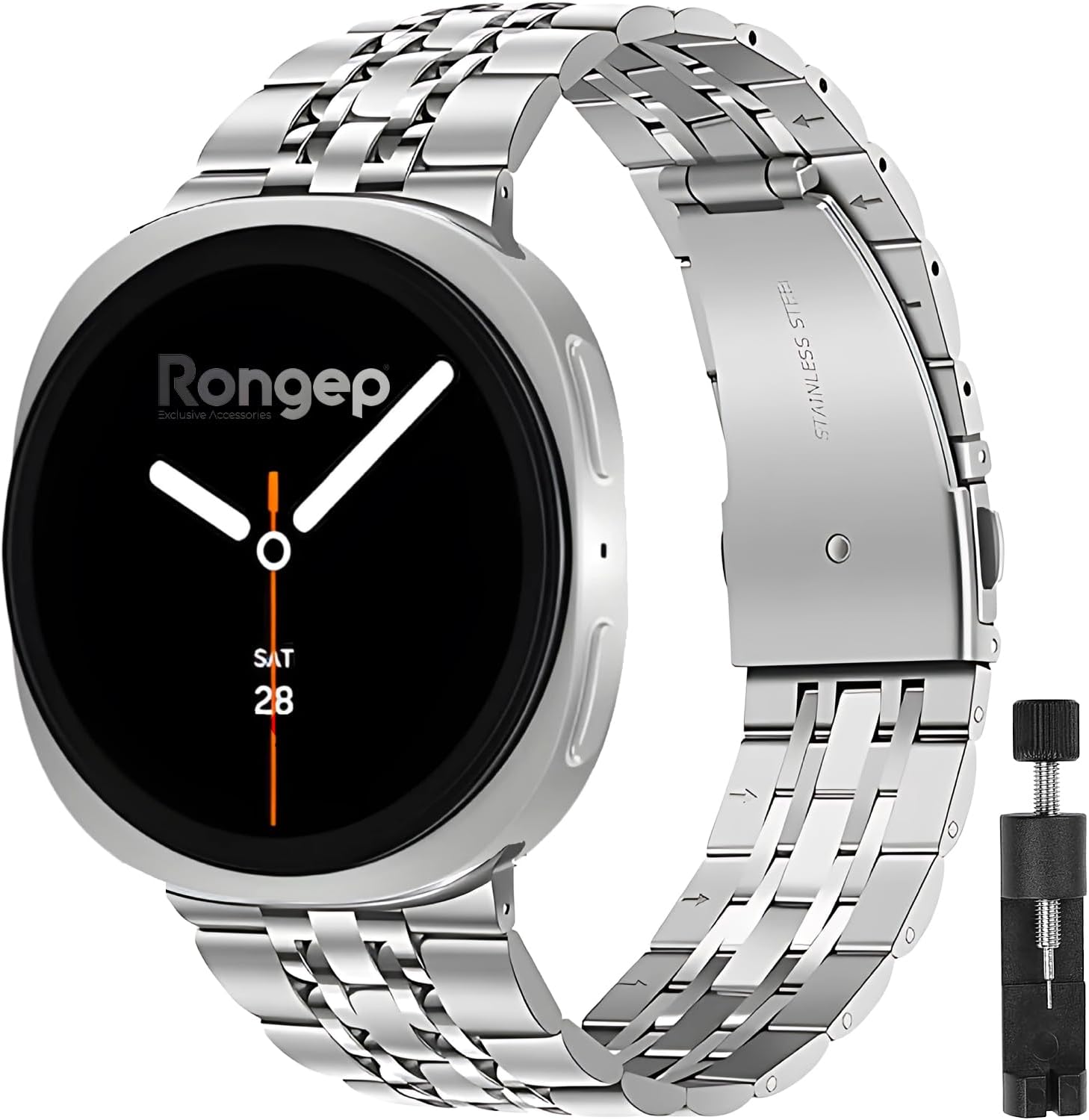 [Prestige Steell] Samsung Galaxy Watch 9/8 44mm/40mm/Classic 46mm ile Uyumlu Çelik Kordon [Kısaltma Aparatlı] Paslanmaya Dayanıklı Katlanır Toka Mekanizmalı Samsung Watch 9 Kordon