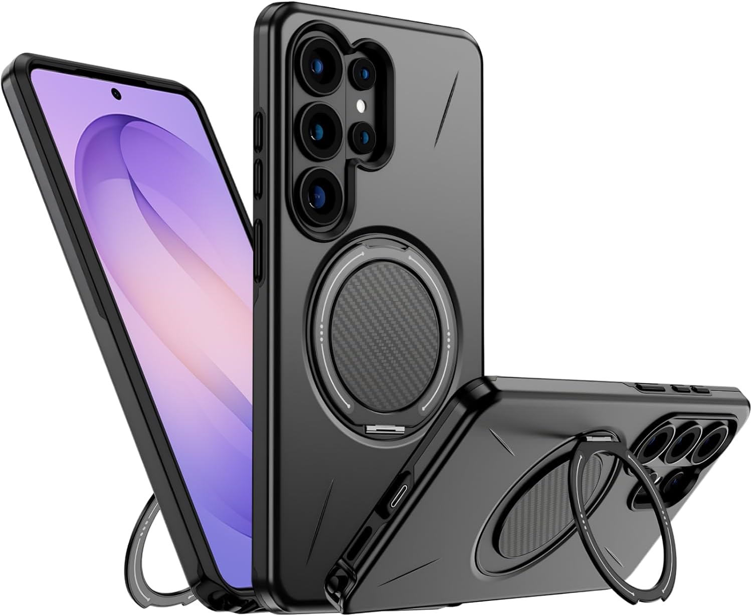 [Mag-Forge] Samsung Galaxy S26 Ultra için Kılıf 360° Dönebilen Standlı [MagSafe ile Uyumlu] S26 Ultra Koruyucu Güçlü Manyetikli PC+TPU Darbelere Dayanıklı Samsung S26 Ultra Kılıf (Siyah)