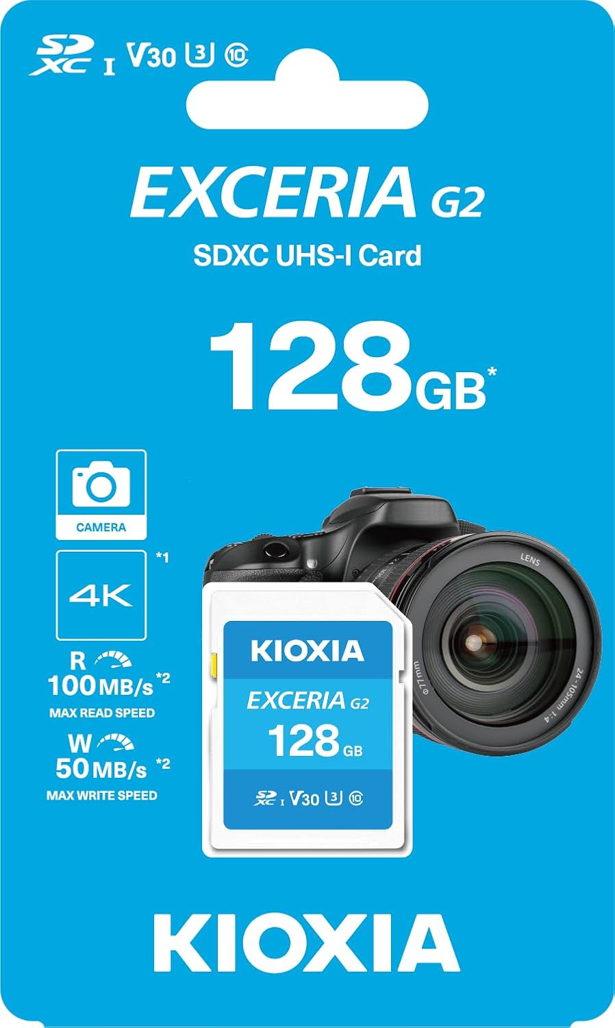 EXCERIA G2 128GB SDXC Hafıza Kartı – UHS-I U3 V30 C10, 100MB/s Okuma, 50MB/s Yazma, 4K