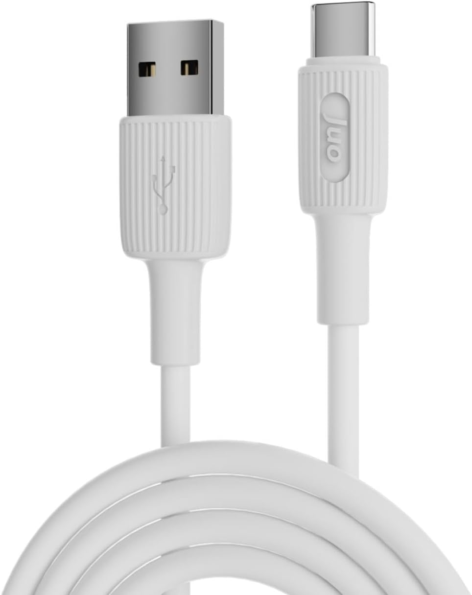 66W USB-A to USB Type-C Silikon Hızlı Şarj ve Data Kablosu Beyaz 1 Metre