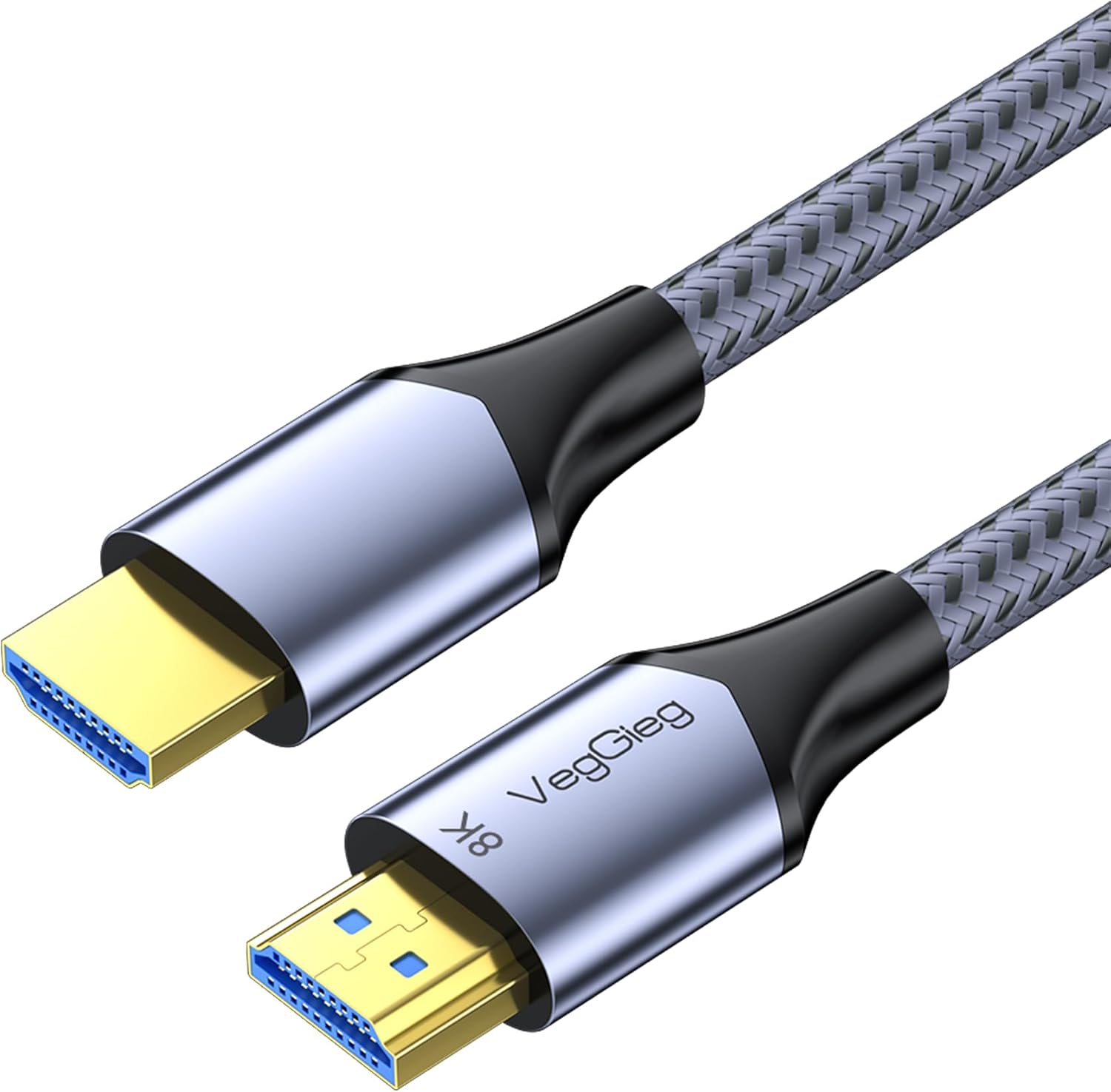 HDMI 2.1 8K 60Hz 4K 120Hz 48 Gbps HDR eARC HDCP 2.2 Örgülü Ses ve Görüntü Kablosu 1 Metre
