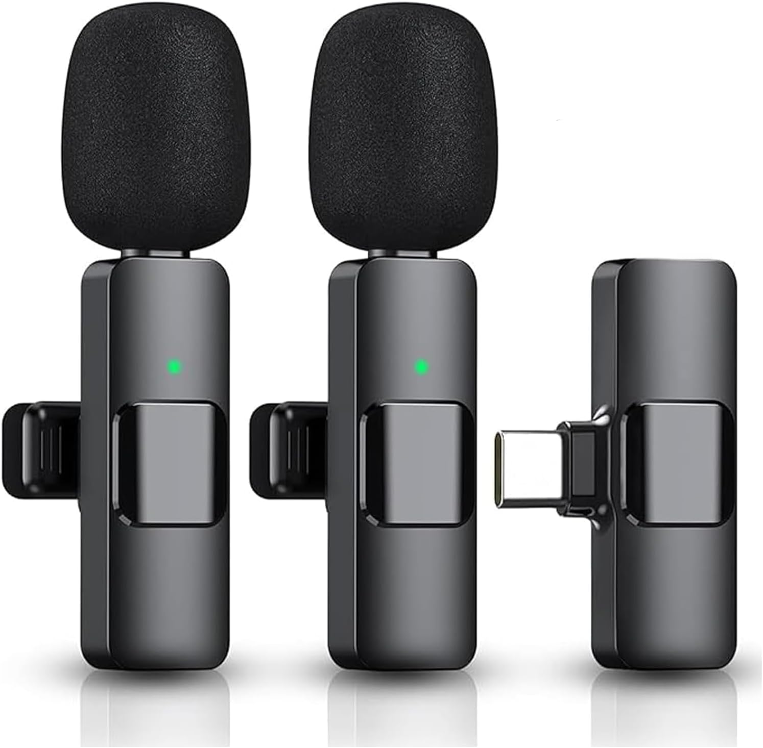 K9T2 Type-C Bağlantılı, 360° Ses Yakalama, Gürültü Azaltma Özellikli; Android, iPad ve iphone 15 ve 16/Plus/Pro/ProMax ve 17/Pro/ProMax Uyumlu Kablosuz Çiftli Yaka Mikrofonu