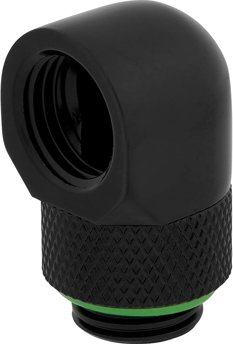 Hydro X Series 90° uç adaptörü döndürülebilir (ikili paket, G1/4 inç BSPP adaptör dişlisi, pirinç üretim dayanıklılık, güvenli dönme mekanizması, yüksek akış hızları için tasarlanmıştır) siyah