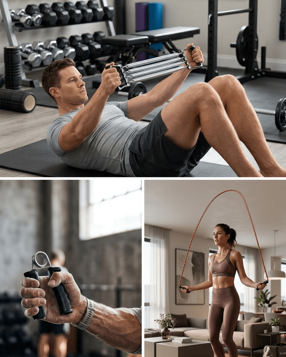 Ev Spor Seti Atlama İpi El Yayı Karın Egzersiz Aleti Fitness Seti