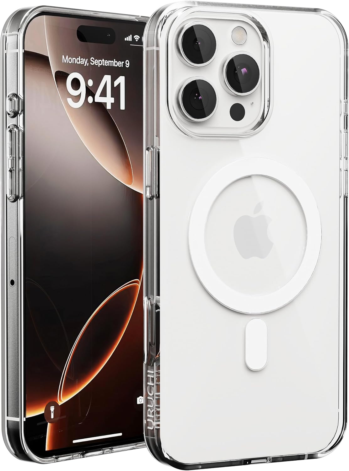 Manyetik Şeffaf Kılıf, iPhone 16 Pro ile Uyumlu, Sararmaz Tam Sert Mika (Kenarları Dahil), Ultra İnce, Darbeye Dayanıklı Kristal Kapak