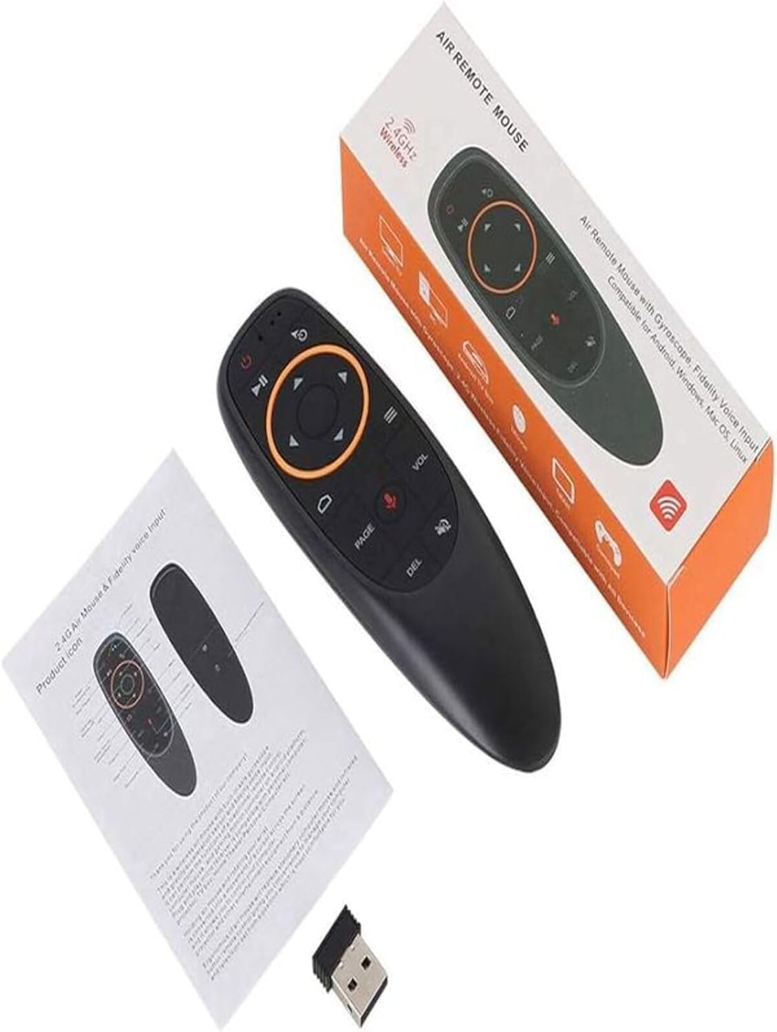 Sesli kumanda Air-Mouse 2.4G kablosuz ses hava faresi klavye uzaktan kumanda TV Box PC için