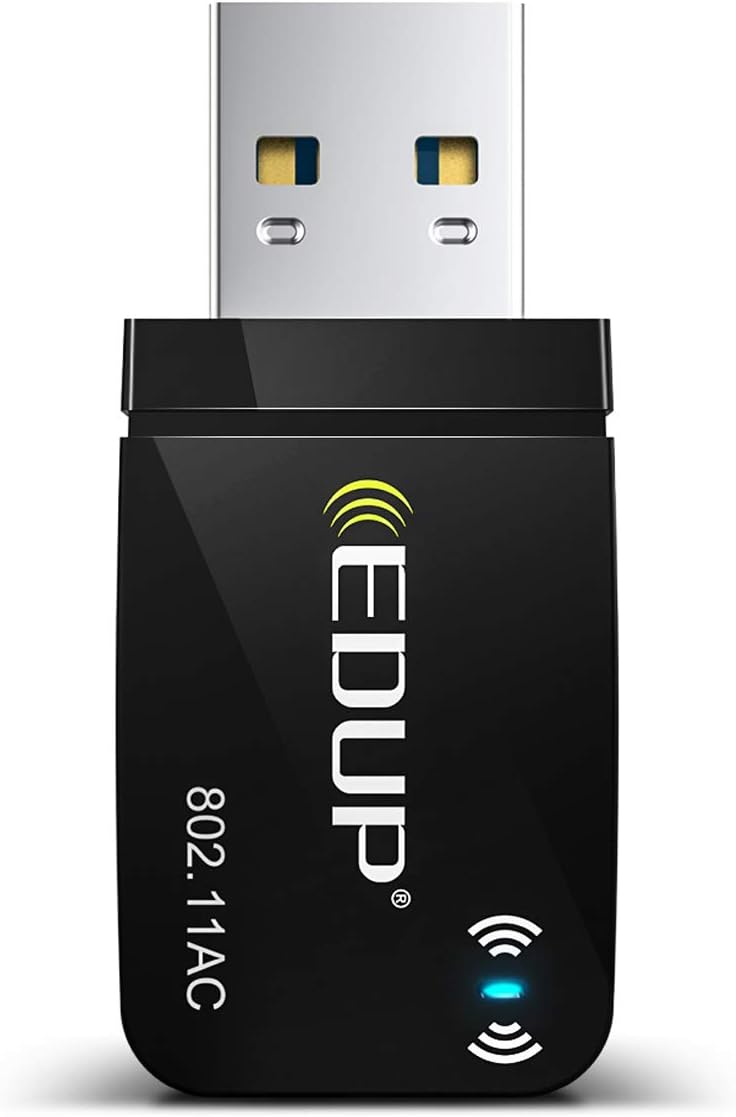 AC 1300 Mbit/s USB WLAN Adaptörü, Çift Bant WiFi Stick 2.4G/5GHz USB3.0 Adaptör Kablosuz Ağ Alıcısı WiFi Dongle, Masaüstü Bilgisayar/Dizüstü Bilgisayar için, Windows 11/10/8.1/7/Vista Mac OS X