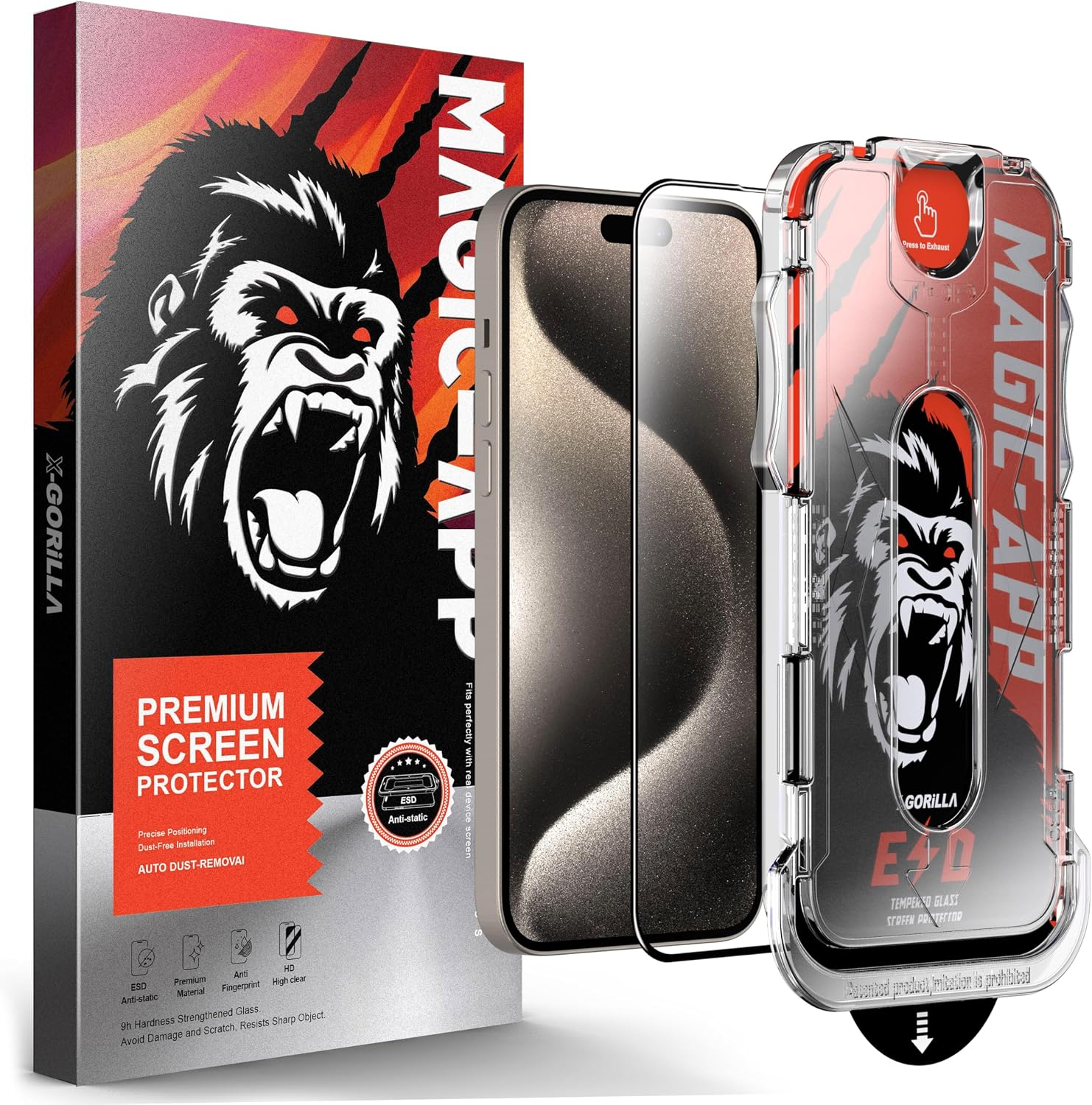 Klasse X-Gorilla iPhone 12/12 Pro Ekran Koruyucu Cam | 9H Kırılmaz Tam Kaplama, Tozsuz Uygulama ve Kırılmaz & Çizilmez (Şeffaf & Hayalet Seçenekleri)