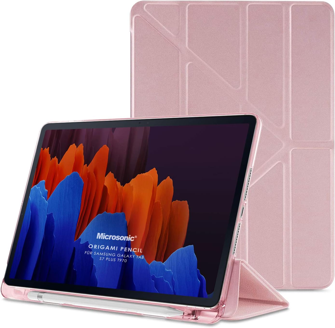 Samsung Galaxy Tab S10 Ultra X920 Kılıf Origami Pencil Rose Gold [Galaxy Tab S10 Ultra X920 ile Uyumlu Kılıf - Rose Gold]