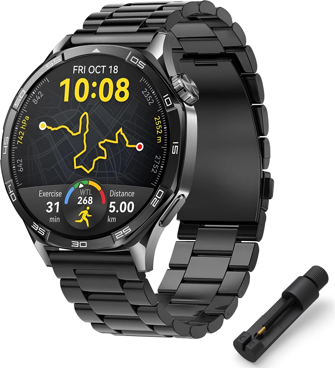 22mm ile Uyumlu Saatler için Paslanmaz Çelik 46mm Baklalı Kordon HUAWEI Watch (GT6 Pro/GT6/GT5 Pro/GT5/GT4/Watch 4 Pro/GT3/GT3 Pro/GT2/GT2 Pro)