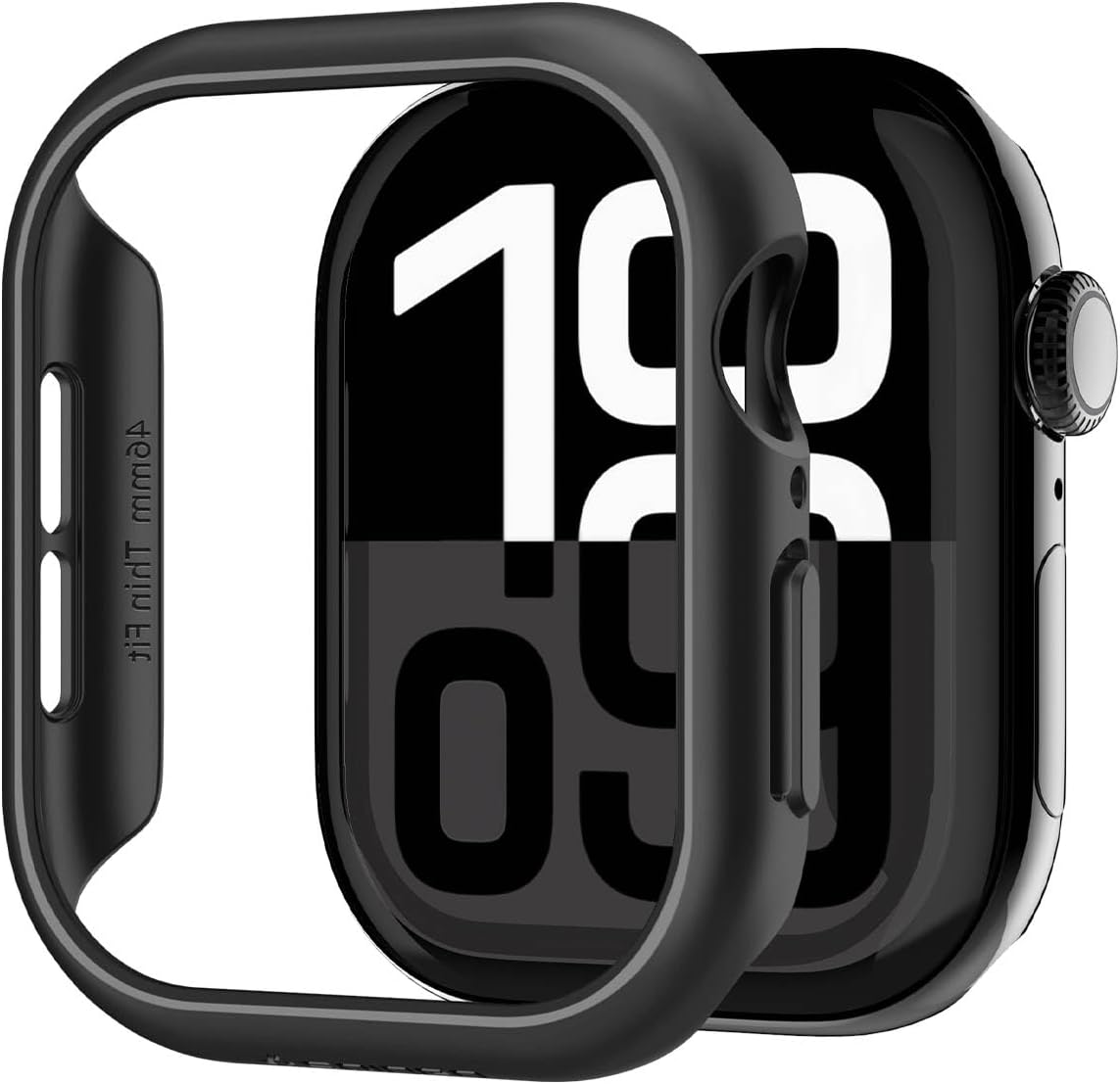 Apple Watch 46mm Seri 11/10 ile Uyumlu Kılıf Thin Fit Black - ACS08601