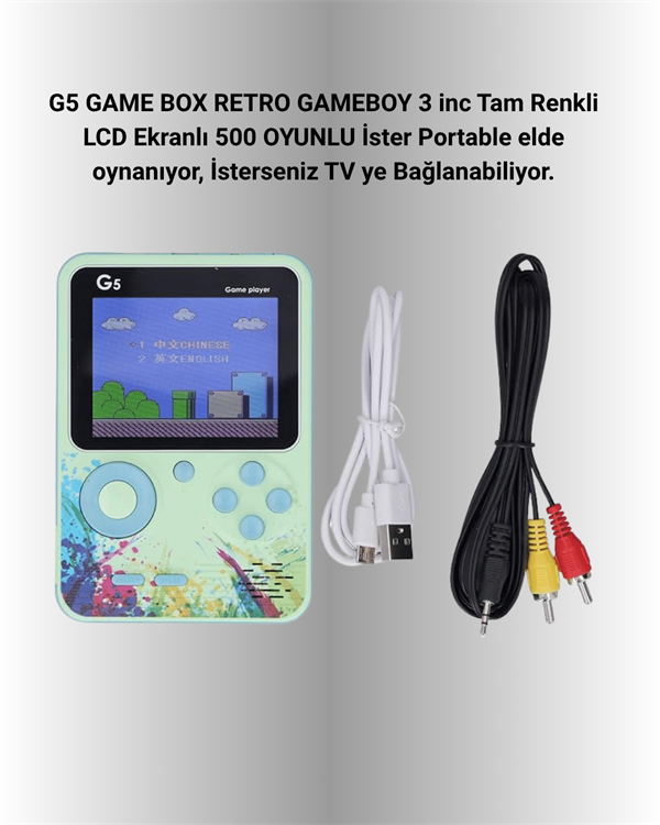 G5 Taşınabilir Retro Oyun Konsolu – Çocuk ve Yetişkinler İçin