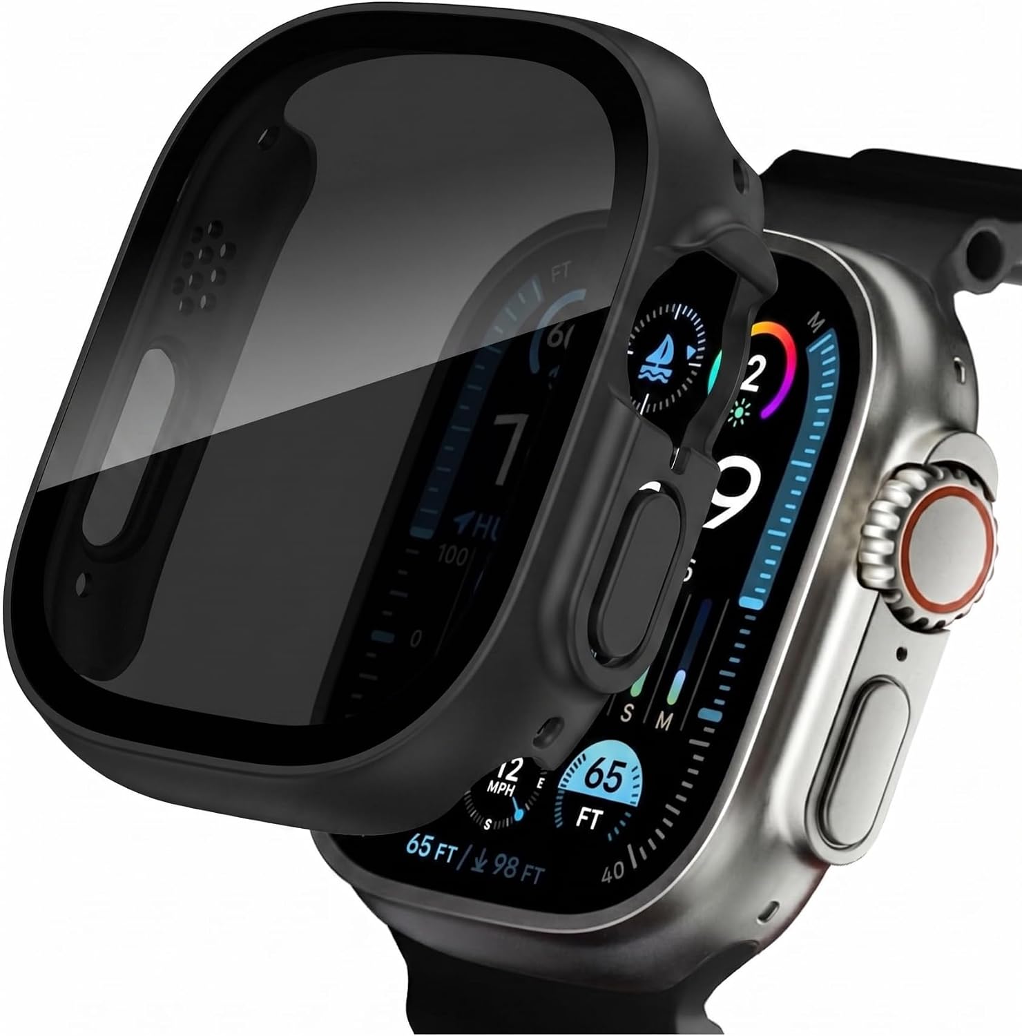 Apple ile uyumlu Watch Ultra 1/2/3 49mm Pricvacy Hayalet Ekran ve Sert PC Kasa Koruyucu 32