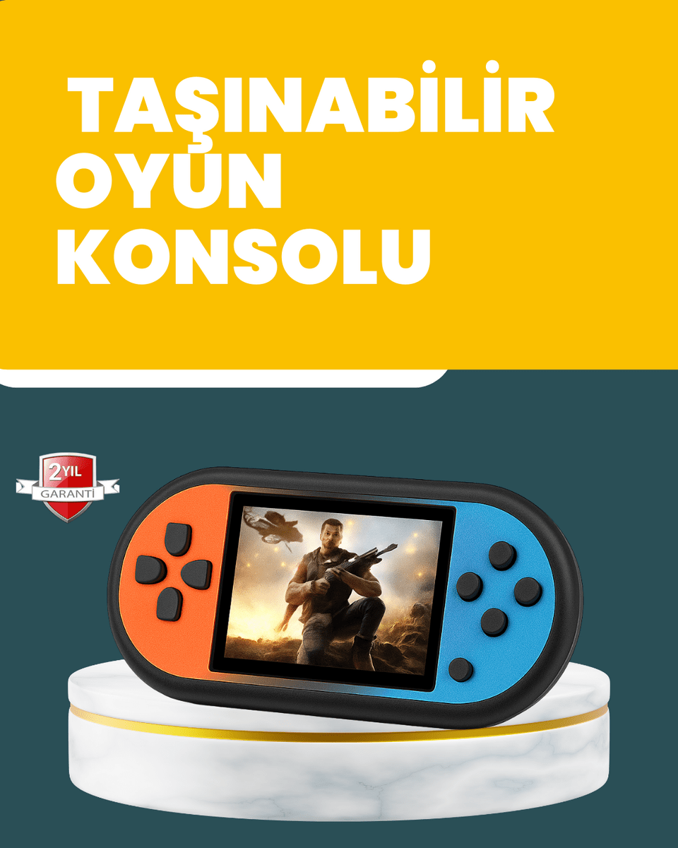 520 Oyunlu Mini Oyun Konsolu HD LCD Ekranlı