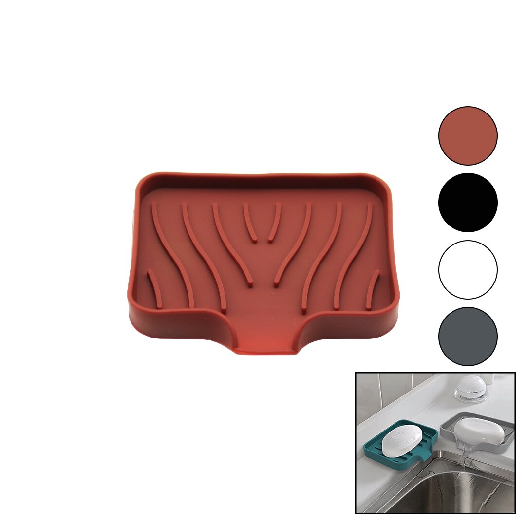 Sabunluk - Silikon Mutfak - Banyo Su Giderli - Esnek - Yapışkan Vantuz - Herhangi Bir Renk Gönderilir