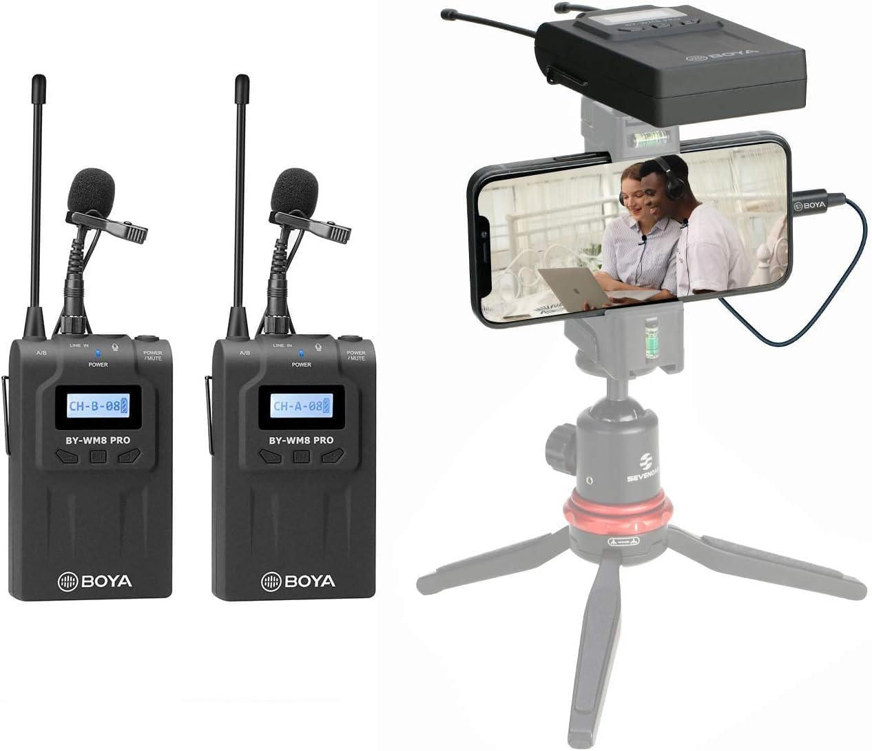 BY-WM8 Pro-K2 UHF Çift Kanallı Kablosuz Mikrofon Sistemi