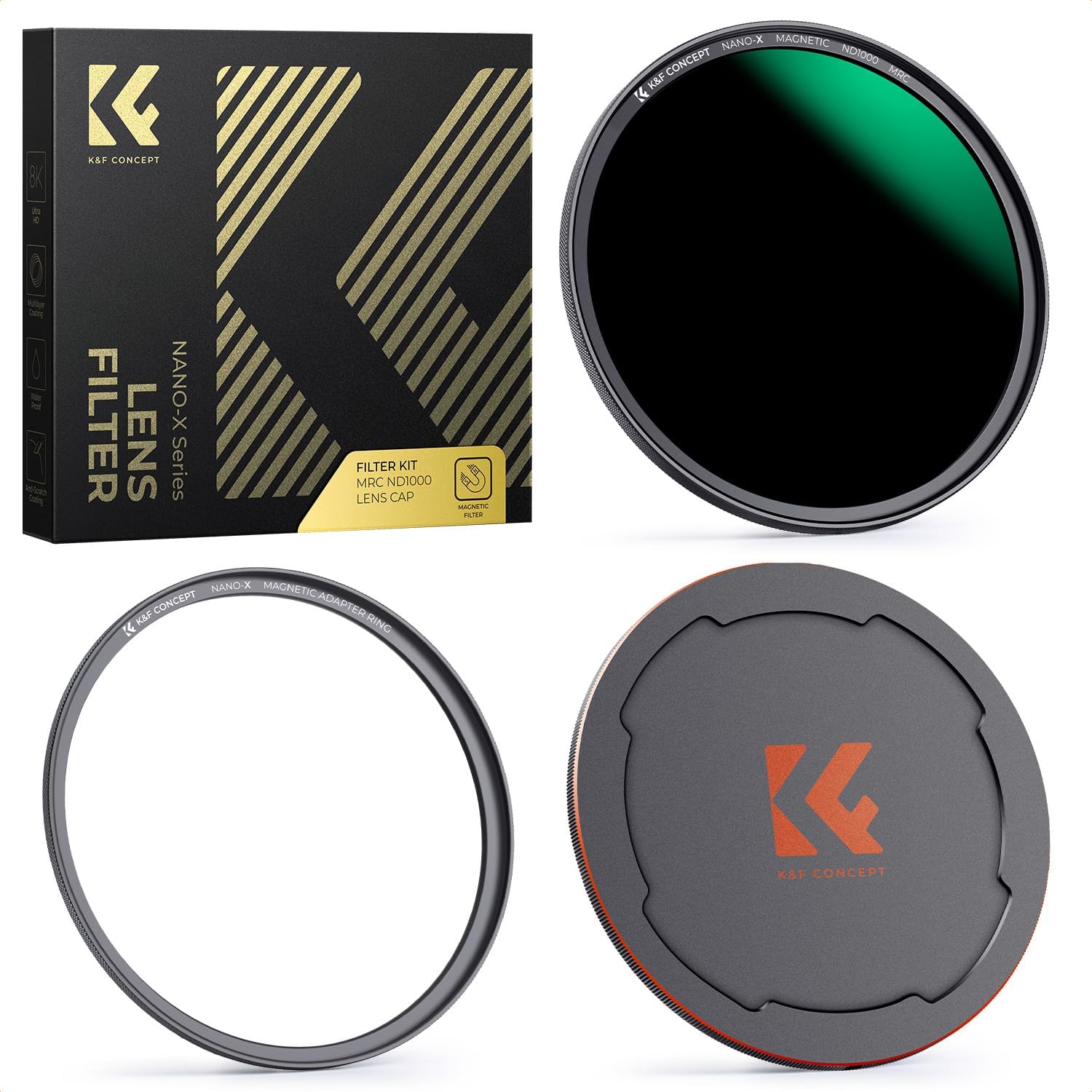 ND Filtre 82 mm Gri Filtre ND1000 (10 Stop) Manyetik Objektif Kapaklı 82 mm