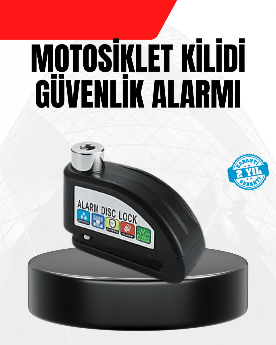 Alarm Disk Fren Kilidi Paslanmaz Çelik Motosiklet Scooter Bisiklet