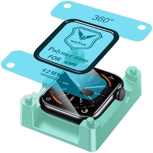 Apple ile uyumlu Watch 42mm Polymer Nano Ekran Koruyucu + Kolay Uygulama Aparatlı Siyah