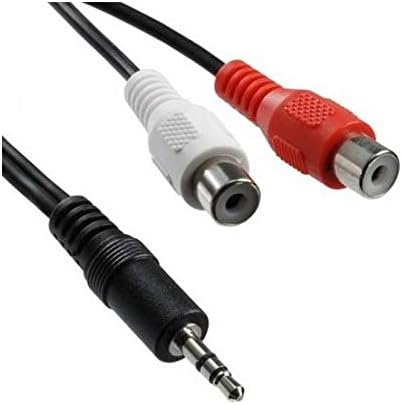 4227 3.5mm Stereo Erkek Dişi 2Rca Tos Ses Kablo Çevirici Adaptör, Siyah