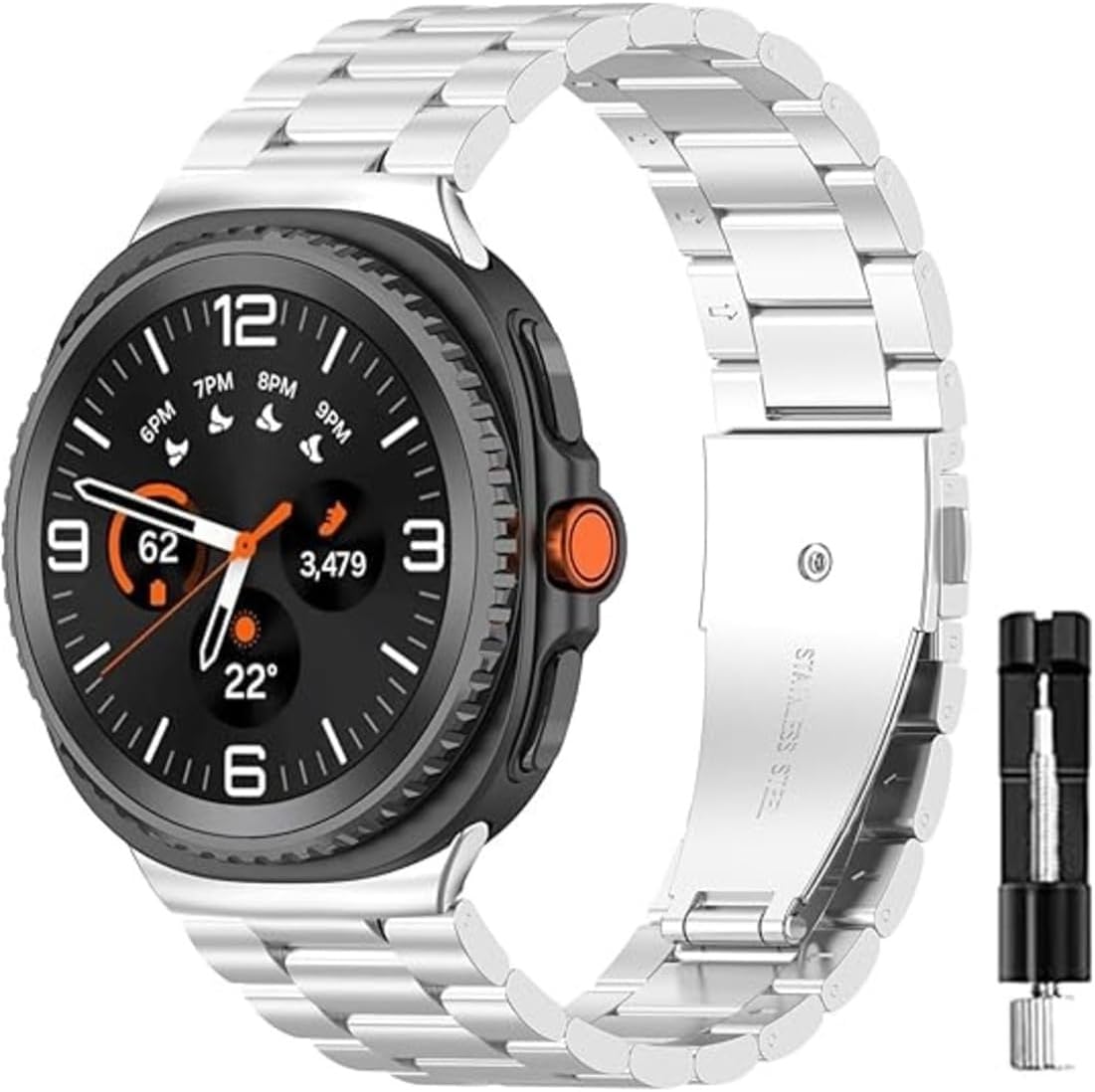 Samsung ile uyumlu Galaxy Watch 8 40mm 44mm Classic 46mm Kordon Klipsli Metal Kordon 04 Kısaltma Aparatı