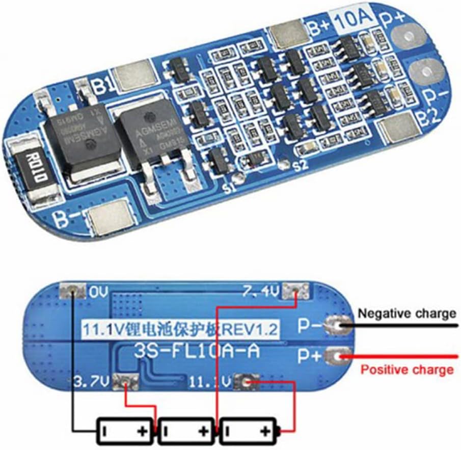 3S 10A BMS Lityum Li-ion Batarya Koruma Kartı 18650 Lipo