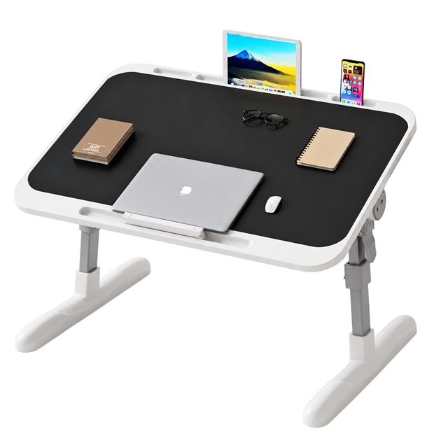 SN-29699 Çok Fonksiyonlu Katlanabilir Yatak Koltuk Laptop Masası Yükseklik ve Açı Ayarlı Siyah 60x40cm