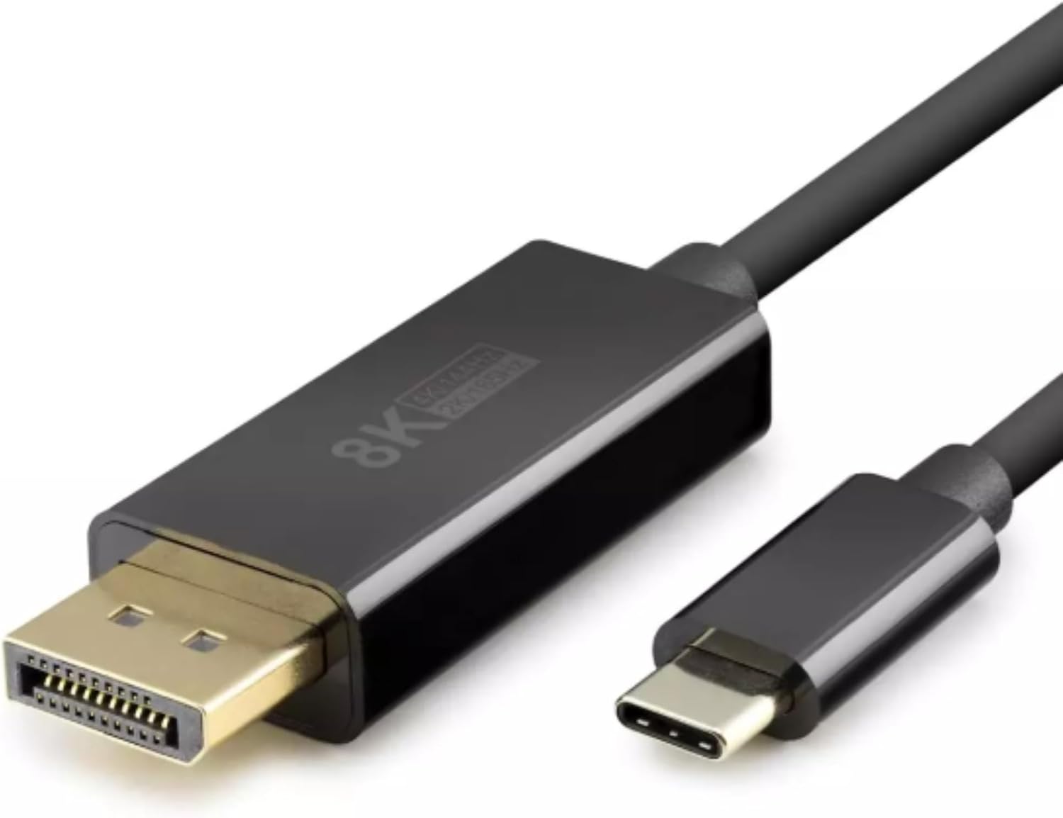 Type-C to DisplayPort Kablo - 8K 60Hz / 4K 144Hz Destekli, 1.8 Metre, Thunderbolt 3/4 Uyumlu, MacBook, iPad ve Yeni Nesil Laptoplar için DP Dönüştürücü Görüntü Kablosu (Siyah)