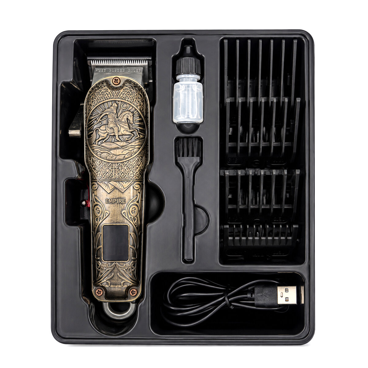 SAÇ SAKAL KESME TRAŞ MAKİNESİ USB - TYPE-C ŞARJLI - LED GÖSTERGE 3-7-9-12MM TARAK MR-7800