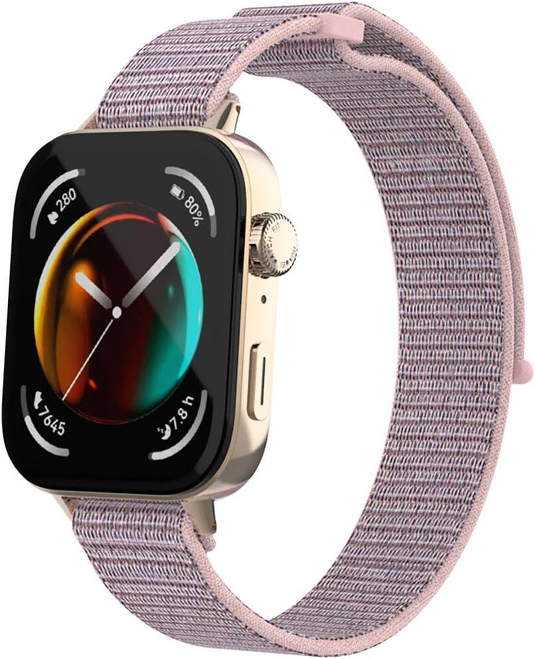 Huawei Watch Fit 5 için Kordon Hasırlı Woven Sport Loop Rose Gold [Watch Fit 5 ile Uyumlu Kordon - Rose Gold]