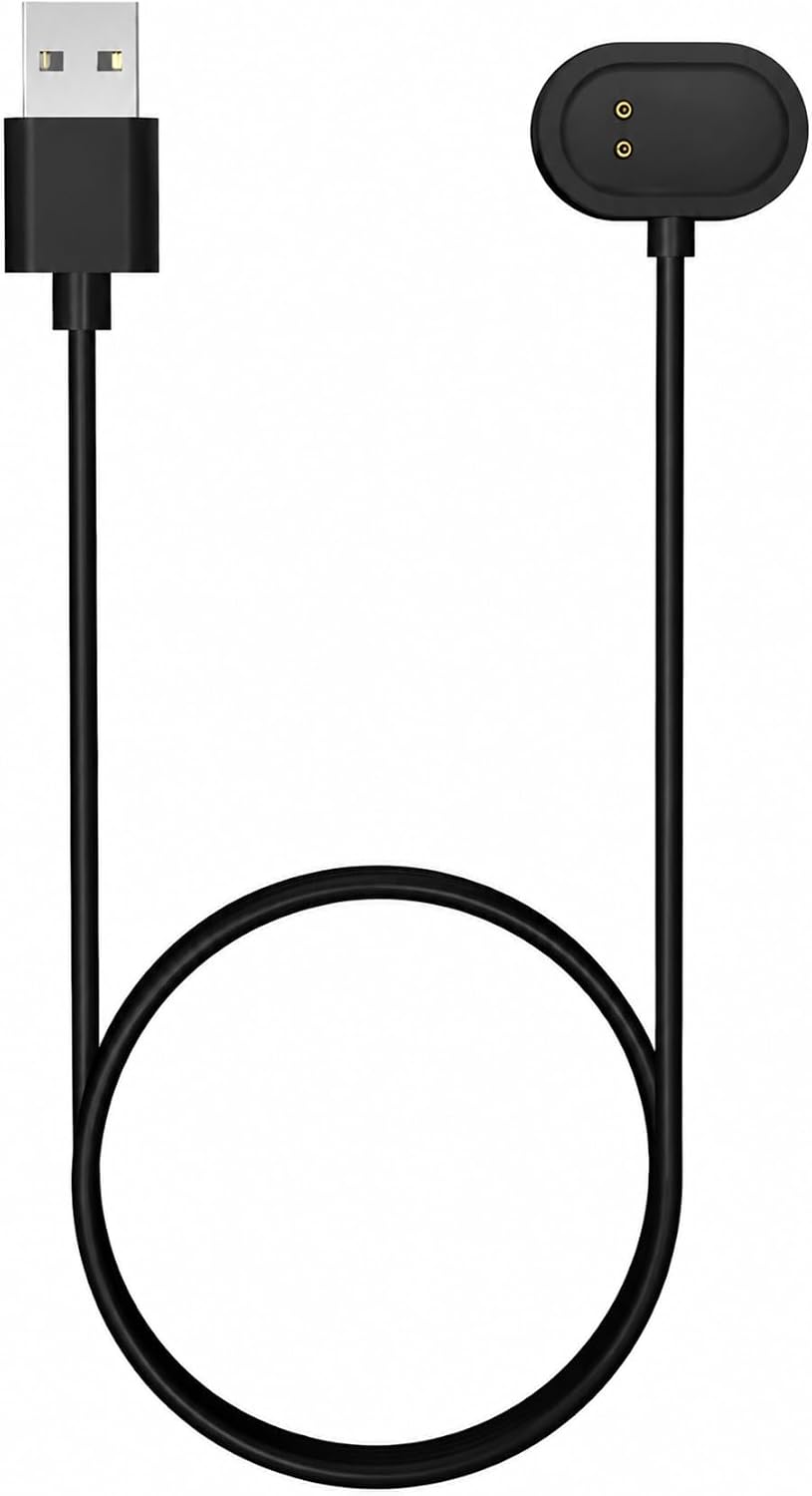 Realme Band 2 ile Uyumlu 1 Metre USB Manyetik Şarj Kablosu, Akıllı Bileklik Şarj Kablosu, Güçlü Manyetik Bağlantı, Dayanıklı ve Esnek Kablo, Siyah