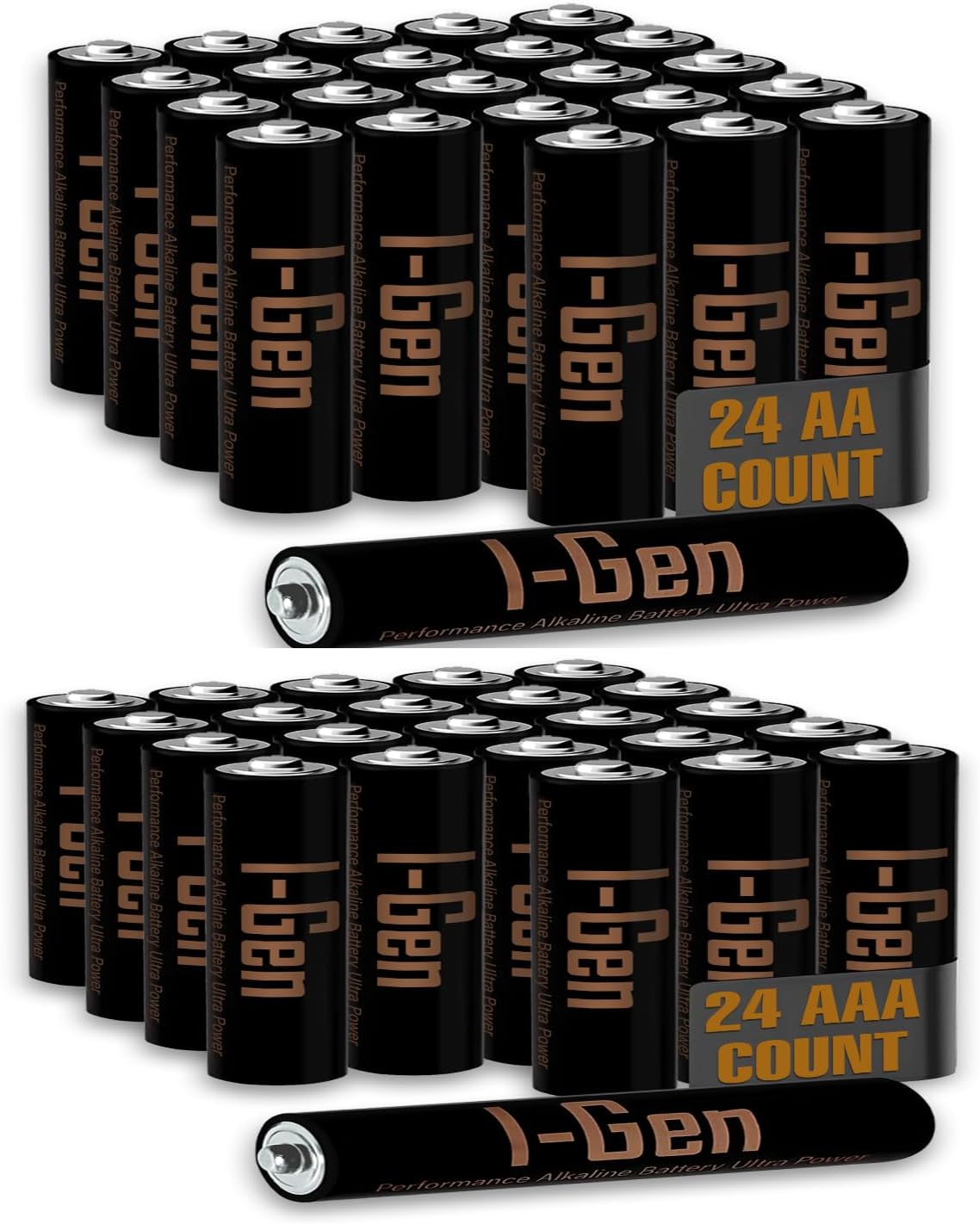 A175 Ultra Alkalin 24'lü Paket LR03 1.5V AAA İnce Kalem Pil + 24'lü Paket LR6 1.5V AA Kalem Pil