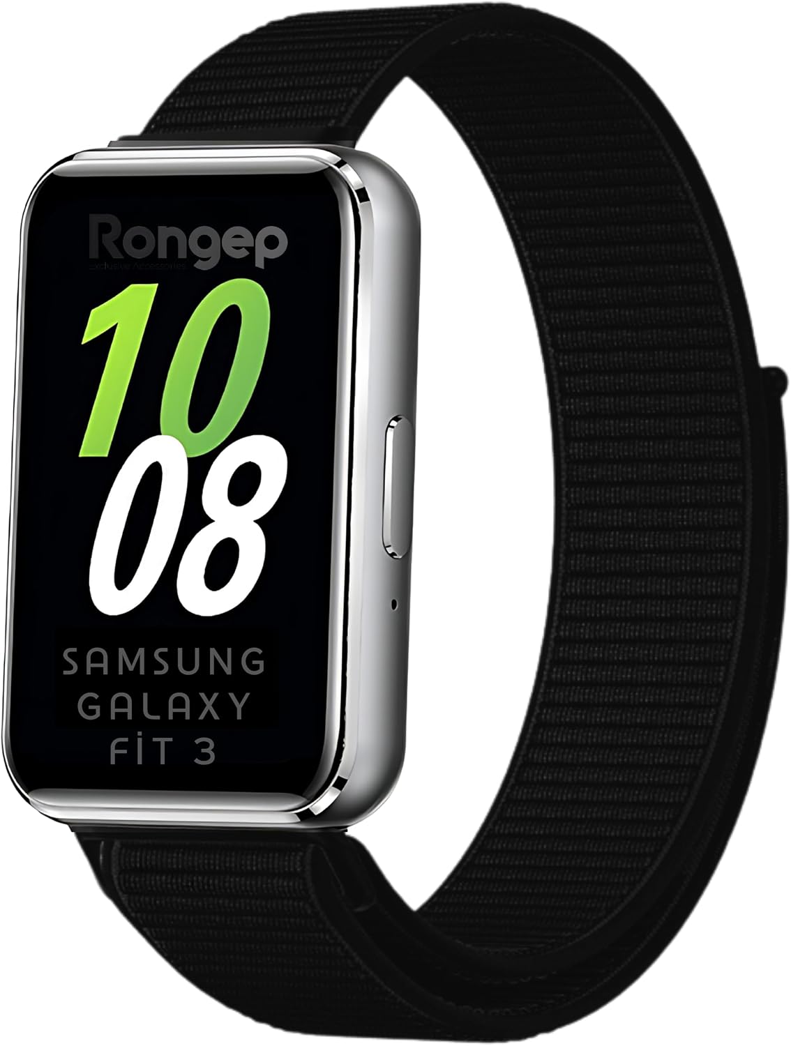 Samsung Galaxy Fit 3 İle Uyumlu Hasırlı Kumaş Kordon Terleme Yapmayan Cildi Tahriş Etmeyen Nefes Alabilir Yapılı Kademeli Cırt Cırt Tasarımlı Deformasyona Dayanıklı Rahat Kayış