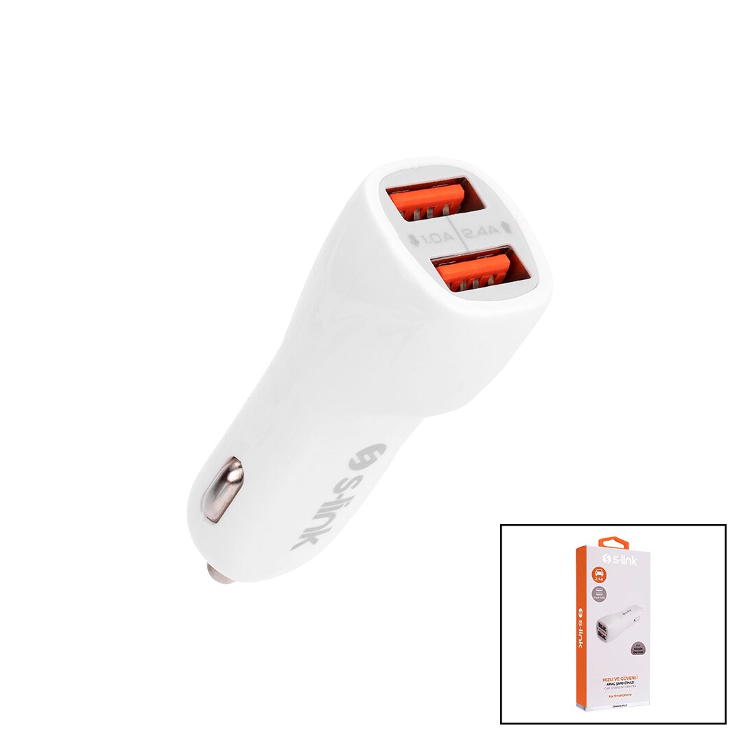 S-LİNK IP-805 DUAL USB 2XUSB OTO - ARAÇ ÇAKMAKLIK ŞARJ BAŞLIK 2.4 A