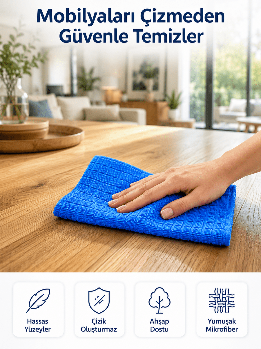 Profesyonel Mikrofiber Temizlik Bezi Çok Amaçlı Yüksek Emici Çizmeyen Temizlik Bezi 40x40 cm