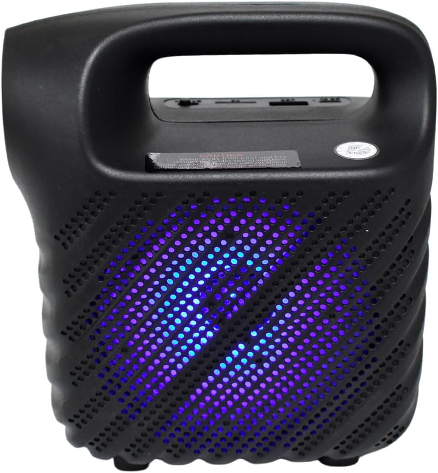 GTS1525 RGB Işıklı 4 inç Taşınabilir Bluetooth Hoparlör FM Radyo Parti Hoparlörü Acil Durum Feneri